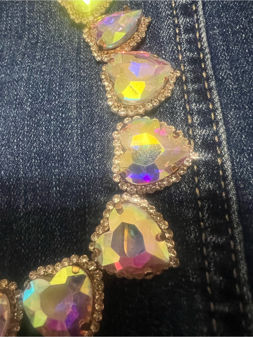 Feed me Gems from girls night♥️ white opal heart Margot necklace